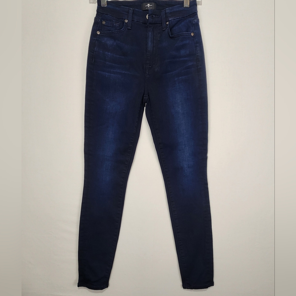7 For All Mankind Women's Blue Skinny Jeans Size 24